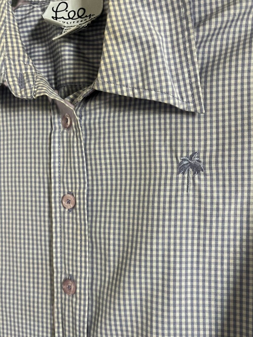 Lilly Pulitzer Gingham Lavender Button Down Shirt 8P